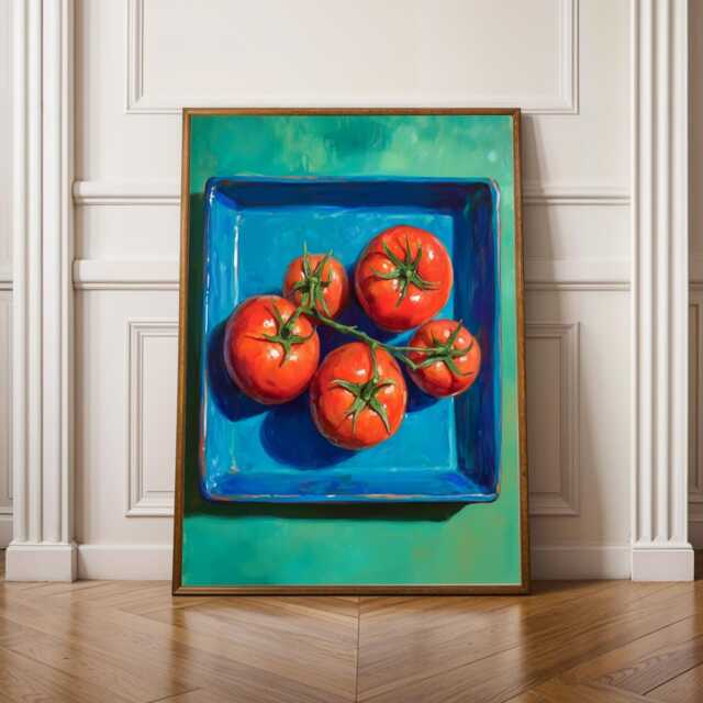 Italian Kitchen Art Tomato Poster, Fun Wall Print, Maximalist Dopamine Decor, Retro Vegetable Food Print For Cooking Lovers - image 1