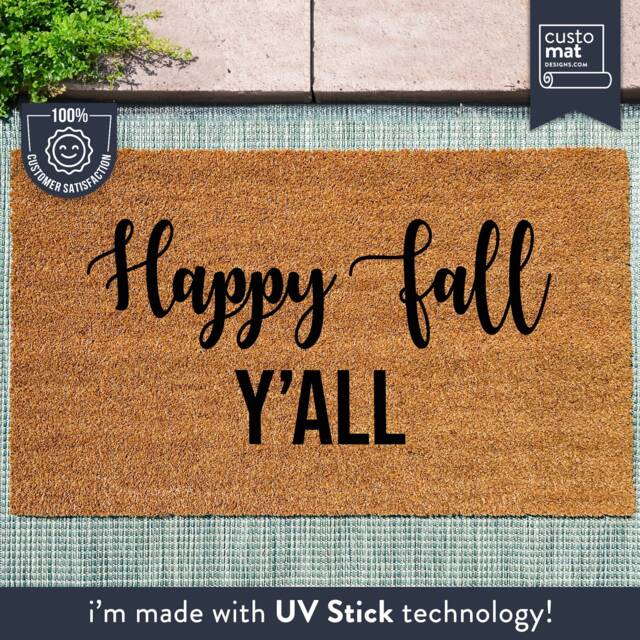 Happy Fall Y'all - Welcome Mat American Slang Door Seasonal Gift - image 1