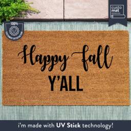 Happy Fall Y'all - Welcome Mat American Slang Door Seasonal Gift - thumbnail 1