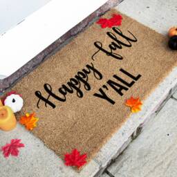 Happy Fall Y'all - Welcome Mat American Slang Door Seasonal Gift - thumbnail 2