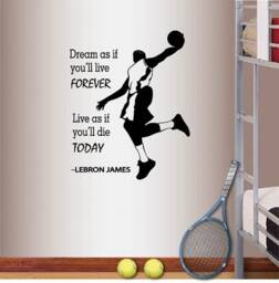 In-Style Decals Wall Vinyl Decal Home Decor Art Sticker Inspirational Quote Lettering Phrase Basketball Player Sports Room Gym Slam Dunk 348 - thumbnail 1