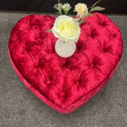 Handmade Valentine Day Special Gift Footstool , Puffy, Ottoman Side Table - thumbnail 2