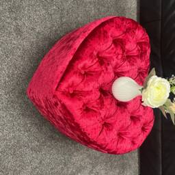 Handmade Valentine Day Special Gift Footstool , Puffy, Ottoman Side Table - thumbnail 3