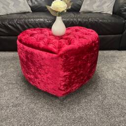 Handmade Valentine Day Special Gift Footstool , Puffy, Ottoman Side Table - thumbnail 4