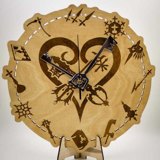 Organization Xiii Data Symbols Wall Clock - Kingdom Hearts Inspired Wooden Timepiece With 12 Member Emblems - image 1