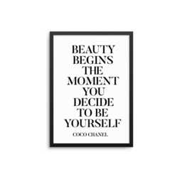 Inspirational Fashion Quote Print Beauty Begins With You - thumbnail 3