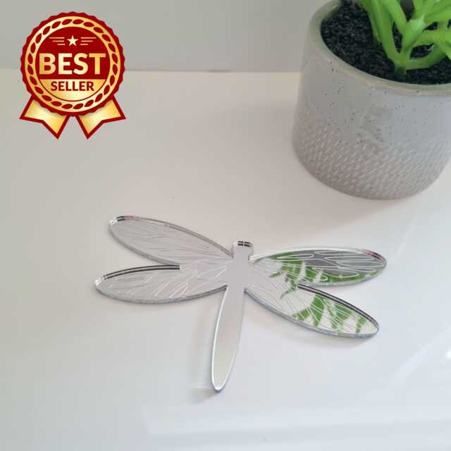Etched Dragonfly Acrylic Mirror Wall Art - Many Size & Colour Options - Bespoke Items Made - image 1