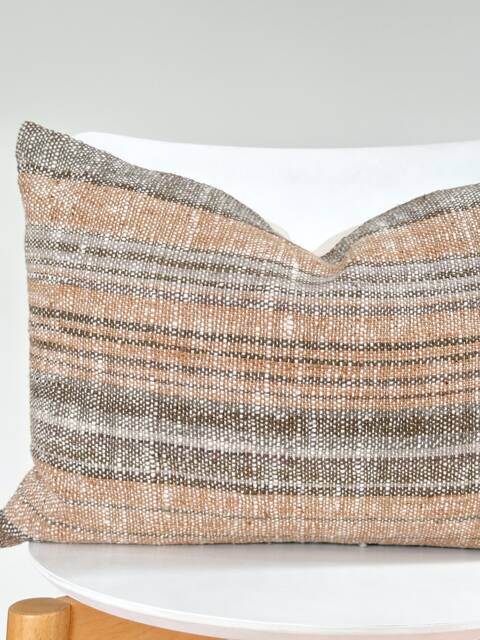 Brown Tribal Hemp Hand Woven Natural Dye Color Pillow Cover - image 1