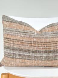Brown Tribal Hemp Hand Woven Natural Dye Color Pillow Cover - thumbnail 1