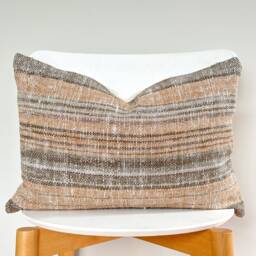 Brown Tribal Hemp Hand Woven Natural Dye Color Pillow Cover - thumbnail 2