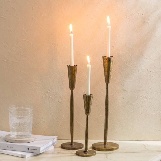 Tall Candle Holders Available in 3 Sizes/ Vintage Style Brass Holder/Candlestick - image 1