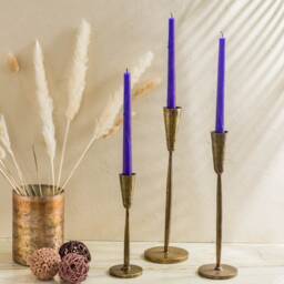 Tall Candle Holders Available in 3 Sizes/ Vintage Style Brass Holder/Candlestick - thumbnail 2