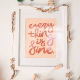 Everything Is Fine Art Print, Girl Power, Boss, Women Empowerment, Encouragement, Digital Hand Lettering - thumbnail 2