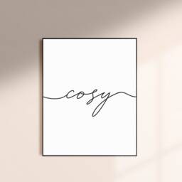 Let's Get Cosy Prints, Set Of 3, Living Room Wall Art, Bedroom Modern Home Decor, Calligraphy Print, Quote, Neutral - thumbnail 2