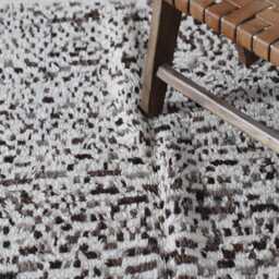 Handmade Berber Wool Rug Vintage Moroccan Carpet, Brown & Cream - 7x4.6 Ft - thumbnail 3