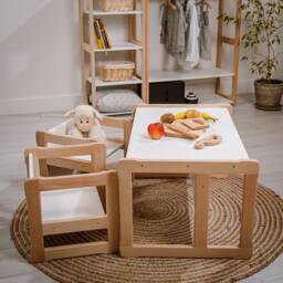 Montessori Multifunctional Bench & Chairs Solid Wood Kids Furniture