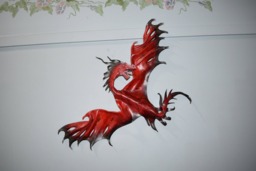 Leather Dragon in Flight Wall Hanging 12- 20 Inch Wingspan - This One Available Now