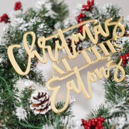 Personalised Wreath Sign - Only, Christmas At The Sign, Family Ornament For Winter Wreaths Front Door UK - thumbnail 2