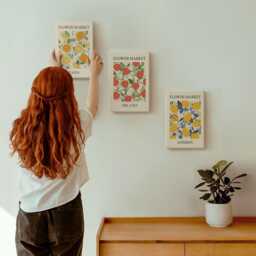 3 Piece Canvas Set - Floral Posters in London, Milan & Paris, Beige Wall Art Canvas, Plants Flowers Decor - thumbnail 1