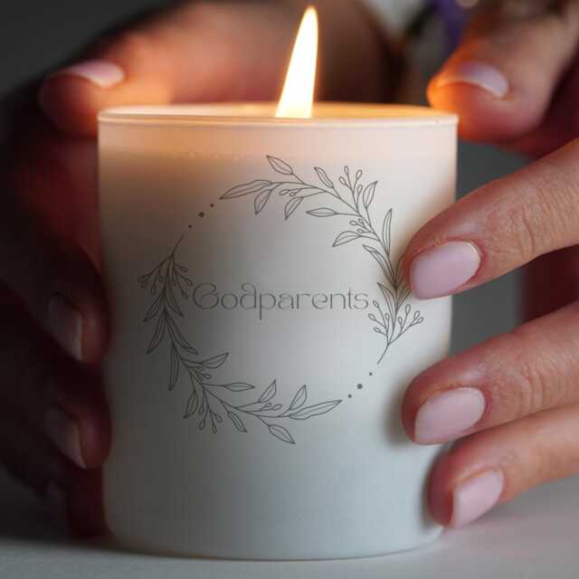 Godparents Candle Gift Refillable Candles 250G/150G Cotton Wick Personalised Message - image 1