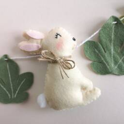 Easter Bunny Garland With Carrots, Felt Easter Egg Garland, Bunting, Decor, Gifts For Her, Spring Garland/Banner - thumbnail 3