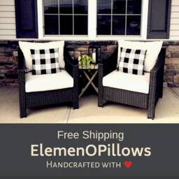 Black Buffalo Plaid Outdoor Pillow Cover, Farmhouse Durable Fabric - thumbnail 3