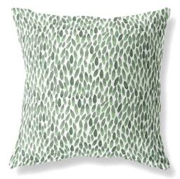 Sage Green Outdoor Pillow Cover - Modern Palm Print, Water Resistant - thumbnail 3