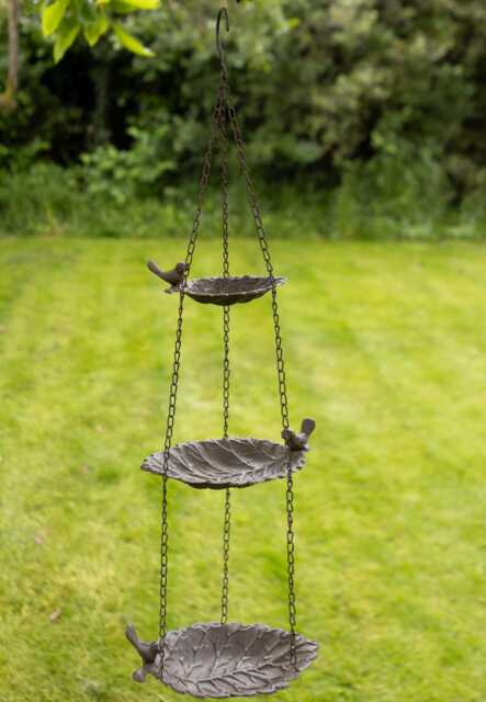 Metal Triple Hanging Bird Feeder, Bath, Garden Decoration, Gifts, Feeding Station, Gifts For
