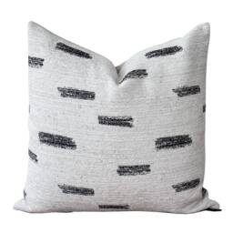Abstract Black & White Pillow Cover - Chenille Brush Stroke Accent Modern Throw Sonny - thumbnail 1