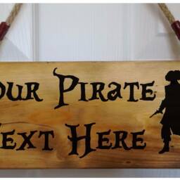 Personalised Pirate Sign, Captain Name Plaque Nautical Wall Decor, Wooden Gift - thumbnail 2