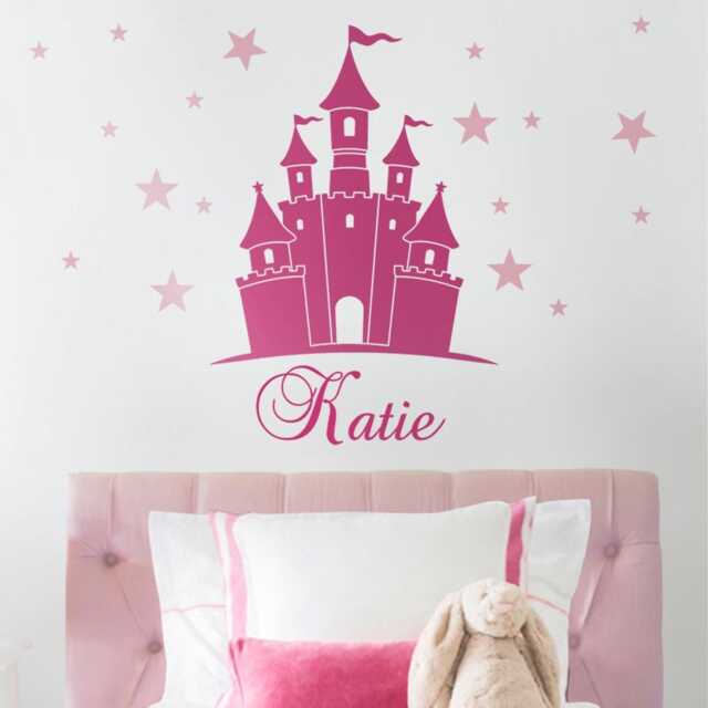 Princess Castle Wall Decal Personalized Name, Nursery Decor - image 1