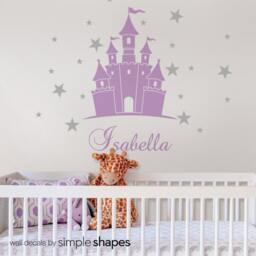 Princess Castle Wall Decal Personalized Name, Nursery Decor - thumbnail 2
