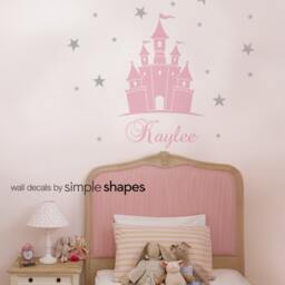 Princess Castle Wall Decal Personalized Name, Nursery Decor - thumbnail 3