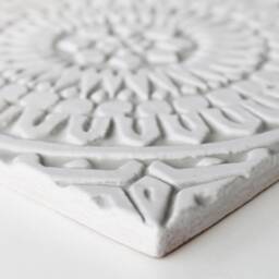 10 Handmade Relief Ceramic Tiles Grey Moroccan Zellige Wall Art - 20cm/7.9 - thumbnail 2