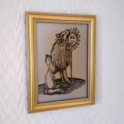"Lion Devouring The Sun - Rosarium Philosophorum, 1550 Handmade Reproduction On Canvas 5""x7" - thumbnail 1