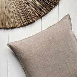 Set Of 2, 4 & 6 Flanged Washed Linen Pillow Cases in Natural Linen/Cushion Covers With Border/French Seam Decorative - thumbnail 2