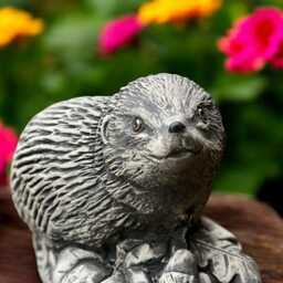 Concrete Hedgehog Statue On Autumn Leaves Stone Garden Figurine Wildlife Yard Ornament Outdoor Animal Sculpture Gift For Lover - thumbnail 4