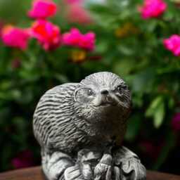 Concrete Hedgehog Statue On Autumn Leaves Stone Garden Figurine Wildlife Yard Ornament Outdoor Animal Sculpture Gift For Lover - thumbnail 3