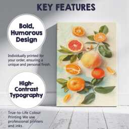 Fresh Citrus Fruit Botanical Arrangement Soft Pastel Canvas Wall Art Print Decor Picture Ready To Hang - thumbnail 2