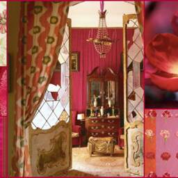 "Designers Guild Decorative Pillow Cover Red & Pink Printed Cotton - 12""x 18" - thumbnail 2