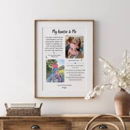 Custom Auntie Photo Gift Print Reasons I Love You, Sentimental Frame For Aunt - thumbnail 1