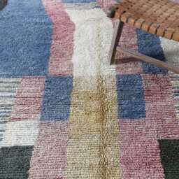 Handmade Abstract Wool Berber Rug 9.3x6.3 Ft - thumbnail 3