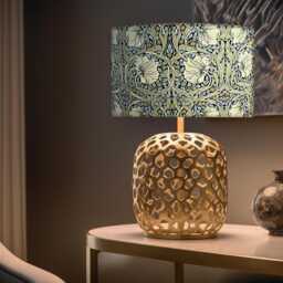 William Morris Antiqued Pimpernel Gold-Lined Lampshade From Lamparioma - thumbnail 2