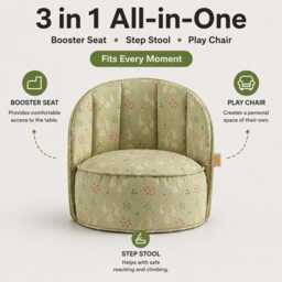 Toddler Booster Seat For Dining Table - Portable Wipeable Child Chair - thumbnail 3