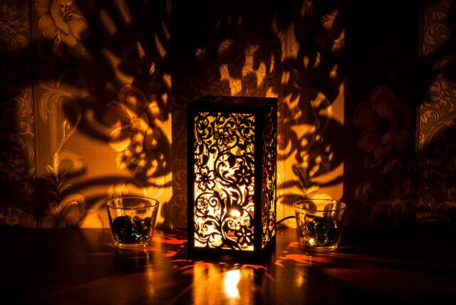 Night Light Accent Lamp Decorative Wooden For Meditation Relaxation Comfort - image 1