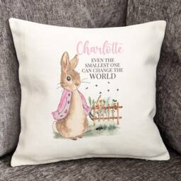 Personalised Flopsy Rabbit Cushion New Baby Nursery Decor - thumbnail 2
