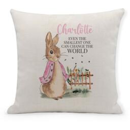 Personalised Flopsy Rabbit Cushion New Baby Nursery Decor - thumbnail 1