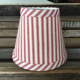 Classic Red & Cream Ticking Stripe Chandelier Lampshade Cottage - thumbnail 4