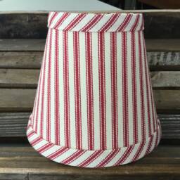 Classic Red & Cream Ticking Stripe Chandelier Lampshade Cottage - thumbnail 2