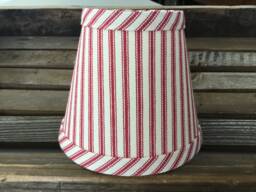 Classic Red & Cream Ticking Stripe Chandelier Lampshade Cottage - thumbnail 1
